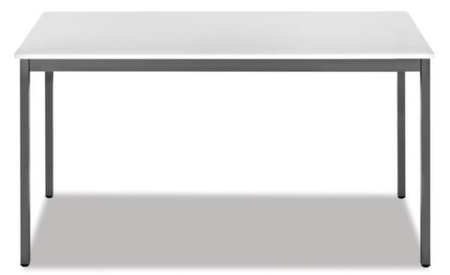 Rechthoekige multifunctionele tafel met frame van vierkante buis, breedte x diepte 1200 x 600 mm, plaat lichtgrijs