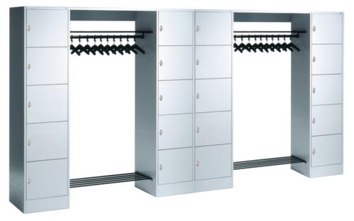 C+P Locker met kapstok Classic lichtgrijs met 20 vakken, breedte 3720 mm