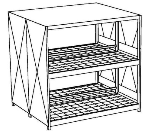 Lacont Stellingcontainer voor gevaarlijke stoffen voor maximaal 60 vaten van 200 liter