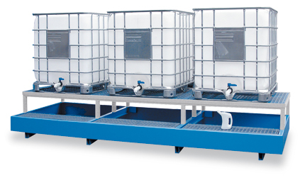 Opvangbak voor KTC/IBC, voor 3 x IBC