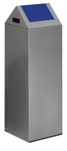 VAR Afvalverzamelbak WSG 85 S met tuimeldeksel, 89 l, zilverkleurig, deksel RAL5010 gentiaanblauw