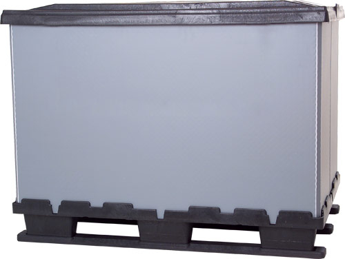 Palletvouwkrat, belasting 1000 kg, 3 sleden, lengte x breedte 800 x 1200 mm