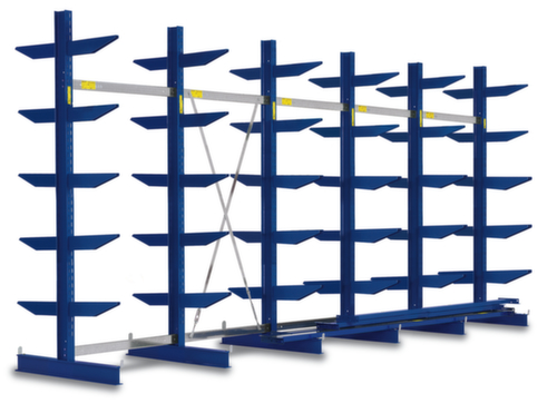 Draagarmstelling, tweezijdig - flexibele opstelling vrijstaand in de ruimte mogelijk, hoogte 2480 mm, 6 niveaus