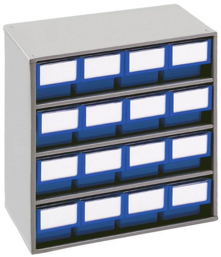 Treston Klein magazijn, 16 lade(n), RAL7035 lichtgrijs/blauw