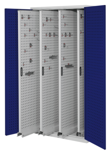 Kappes Verticale kast RasterPlan®, 4 uittrekelementen, RAL7035 lichtgrijs/RAL5010 gentiaanblauw