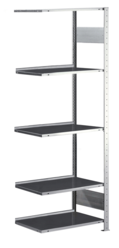 META Inhaakstelling aanbouwsectie met aanslagrand, hoogte x breedte x diepte 2000 x 1006 x 336 mm, 5 legborden