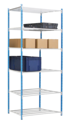 Manorga Inhaakstelling voor tweezijdig gebruik, hoogte x breedte x diepte 2500 x 1266 x 800 mm, 6 legborden