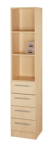 Combinatie van een opschroefbare plank Up and Down met laden, 3 stellingvakken, breedte 406 mm, esdoorn/esdoorn