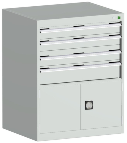 bott Ladekast cubio oppervlak 800 x 750 mm, 5 lade(n), RAL7035 lichtgrijs/RAL7035 lichtgrijs