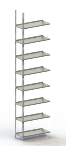 META Schroefbaar vijlenrek Bevestigingsveld voor gebruik aan beide zijden, 8 vloer, RAL7035 lichtgrijs