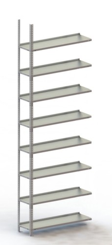 META Schroefbaar vijlenrek Bevestigingsveld voor gebruik aan beide zijden, 8 vloer, RAL7035 lichtgrijs