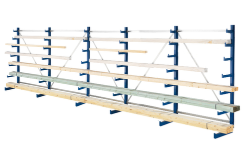 META Universele draagarmstelling Atlas ST, eenzijdig - ontworpen voor plaatsing tegen een wand, hoogte 2000 mm, 7 niveaus