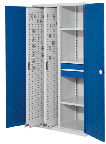 Kappes Verticale kast RasterPlan®, 2 uittrekelementen, RAL7035 lichtgrijs/RAL5010 gentiaanblauw