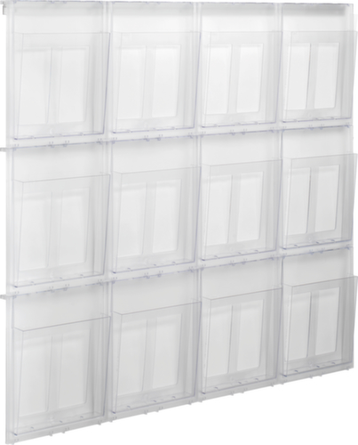 helit Wandfolderhouder "the placativ", 12 planken, onderstel transparant