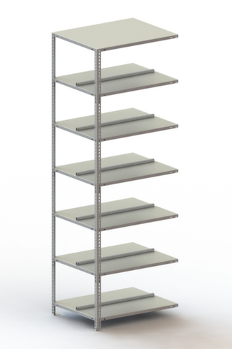 META Schroefbaar vijlenrek Bevestigingsveld voor gebruik aan beide zijden, 7 vloer, RAL7035 lichtgrijs