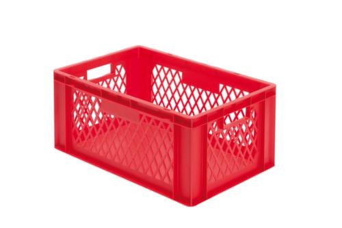 Euronorm-stapelbak geperforeerde wanden, rood, inhoud 51 l