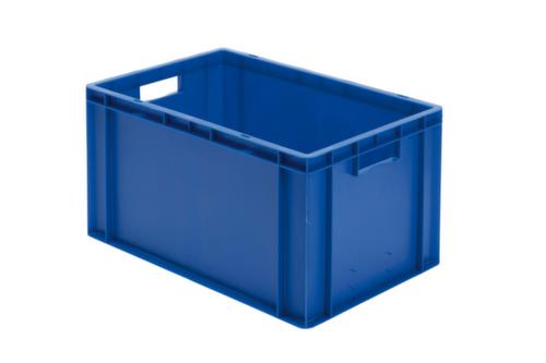 Euronorm-stapelbak gesloten wanden + bodem, blauw, inhoud 61 l