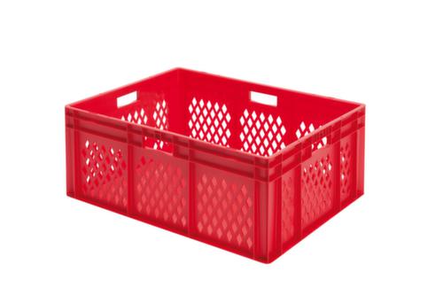 Euronorm-stapelbak geperforeerde wanden, rood, inhoud 127 l