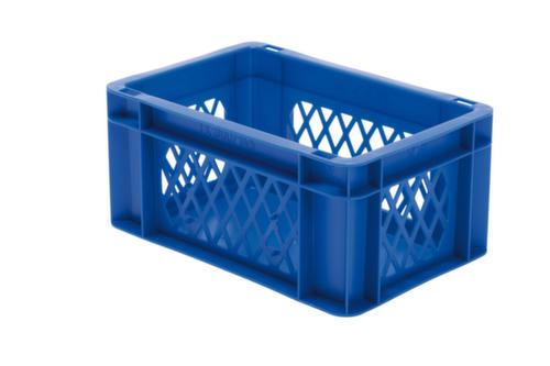 Euronorm-stapelbak geperforeerde wanden, blauw, inhoud 5,5 l
