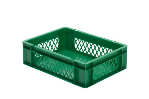 Euronorm-stapelbak geperforeerde wanden, groen, inhoud 10 l