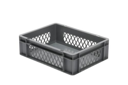 Euronorm-stapelbak geperforeerde wanden, grijs, inhoud 10 l