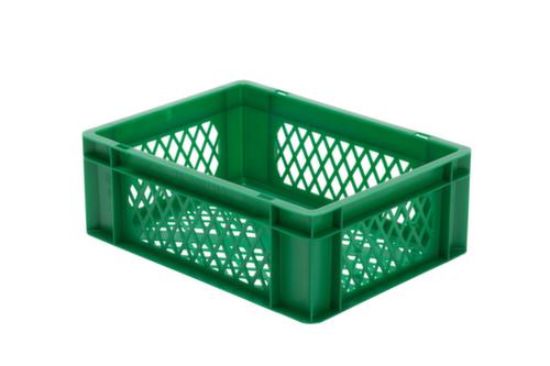 Euronorm-stapelbak geperforeerde wanden + bodem, groen, inhoud 13 l