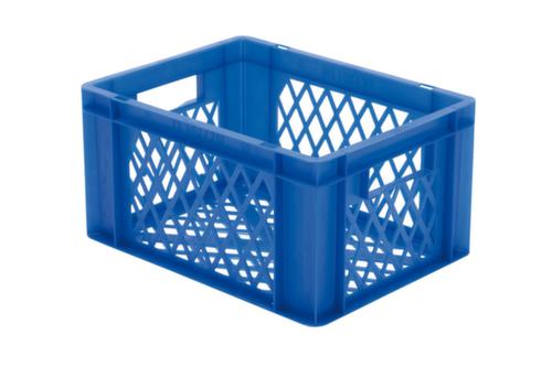 Euronorm-stapelbak geperforeerde wanden + bodem, blauw, inhoud 19 l