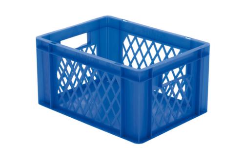 Euronorm-stapelbak geperforeerde wanden, blauw, inhoud 19 l