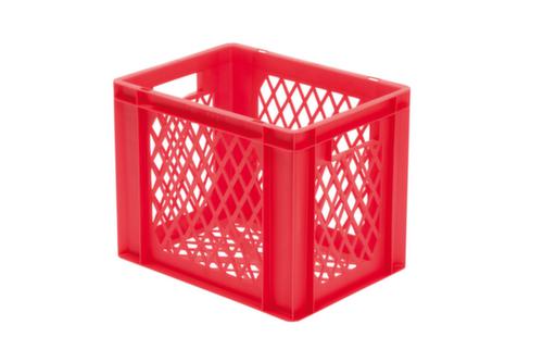 Euronorm-stapelbak geperforeerde wanden + bodem, rood, inhoud 29 l