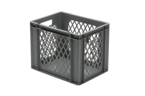 Euronorm-stapelbak geperforeerde wanden, grijs, inhoud 29 l