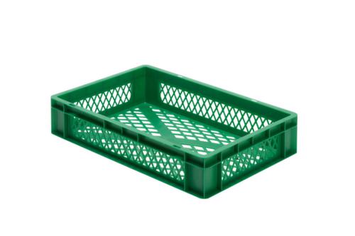 Euronorm-stapelbak geperforeerde wanden + bodem, groen, inhoud 22 l