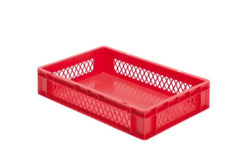 Euronorm-stapelbak geperforeerde wanden, rood, inhoud 22 l