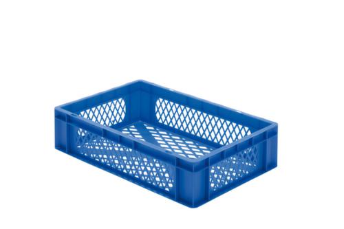 Euronorm-stapelbak geperforeerde wanden + bodem, blauw, inhoud 26 l