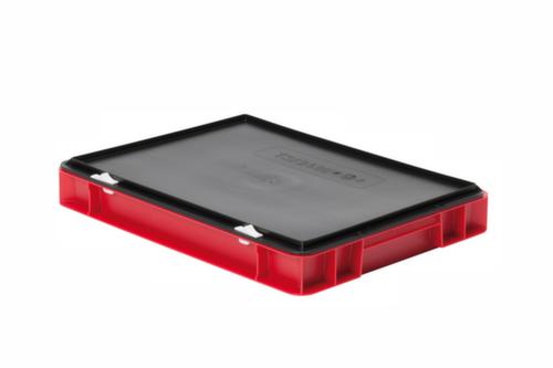 Euronorm-stapelbak gesloten wanden + bodem, rood, inhoud 4,5 l