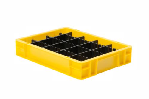 Euronorm-stapelbak gesloten wanden + bodem, geel, inhoud 7 l