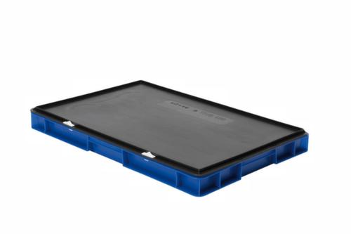 Euronorm-stapelbak gesloten wanden + bodem, blauw, inhoud 9,5 l