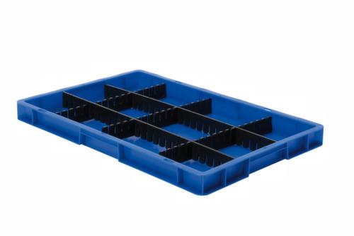 Euronorm-stapelbak gesloten wanden + bodem, blauw, inhoud 9,5 l