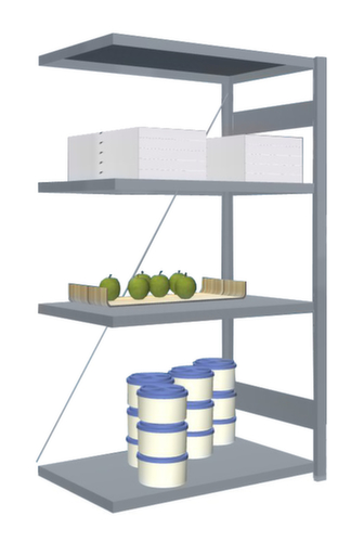 hofe RVS inhaakstelling, hoogte x breedte x diepte 1750 x 1010 x 635 mm, 4 legborden