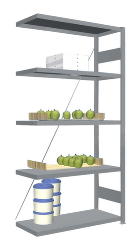 hofe RVS inhaakstelling, hoogte x breedte x diepte 2000 x 1010 x 435 mm, 5 legborden