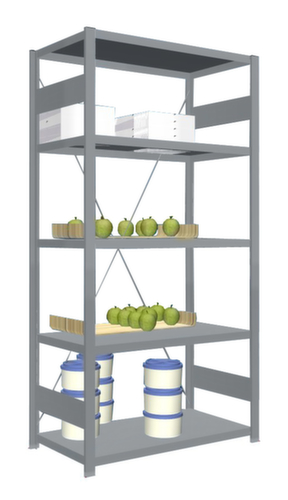 hofe RVS inhaakstelling, hoogte x breedte x diepte 2000 x 1060 x 535 mm, 5 legborden