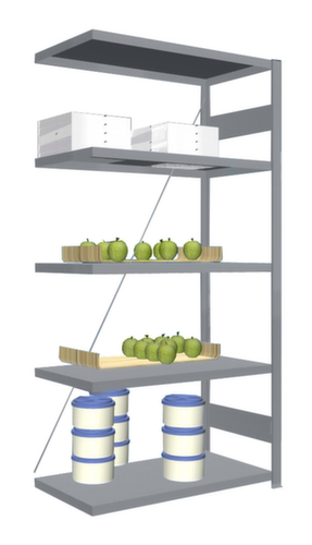 hofe RVS inhaakstelling, hoogte x breedte x diepte 2000 x 1010 x 535 mm, 5 legborden
