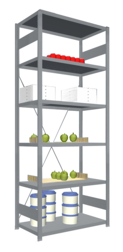 hofe RVS inhaakstelling, hoogte x breedte x diepte 2500 x 1060 x 535 mm, 6 legborden