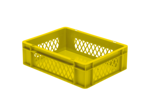 Euronorm-stapelbak geperforeerde wanden, geel, inhoud 10 l