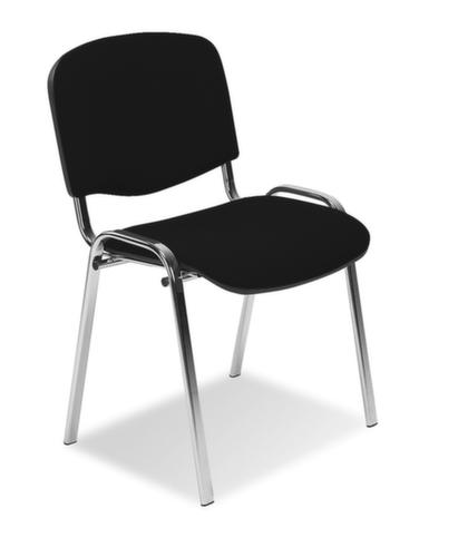 Nowy Styl 12-voudige stapelbare bezoekersstoel ISO met bekleding, zitting stof (100% polyolefine), zwart
