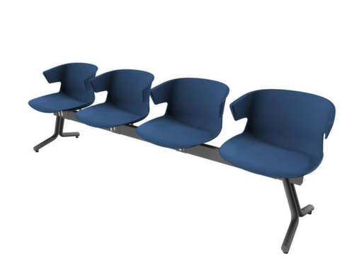Quadrifoglio Wachtkamerbank met kunststof stoelen, breedte x diepte 2390 x 510 mm