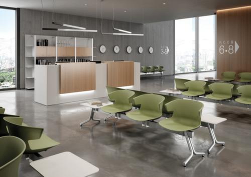 Quadrifoglio Wachtkamerbank met kunststof stoelen, breedte x diepte 1780 x 510 mm