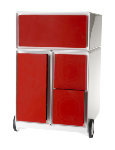 Paperflow Rolcontainer easyBox met HR uittrekbaar, 3 lade(n), wit/rood
