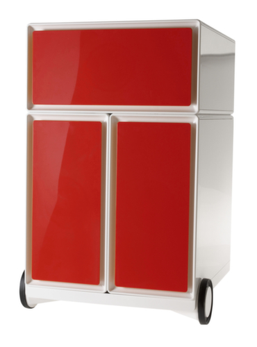 Paperflow Rolcontainer easyBox met HR uittrekbaar, 1 lade(n), wit/rood