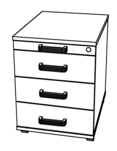 Verrijdbaar ladeblok Solid, 3 lade(n), eiken/eiken