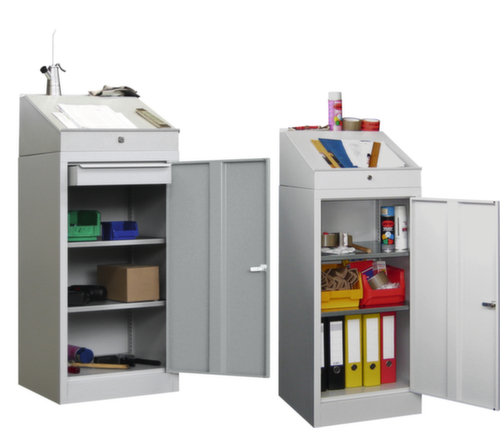 PAVOY Lessenaarkast, RAL7035 lichtgrijs/RAL7035 lichtgrijs